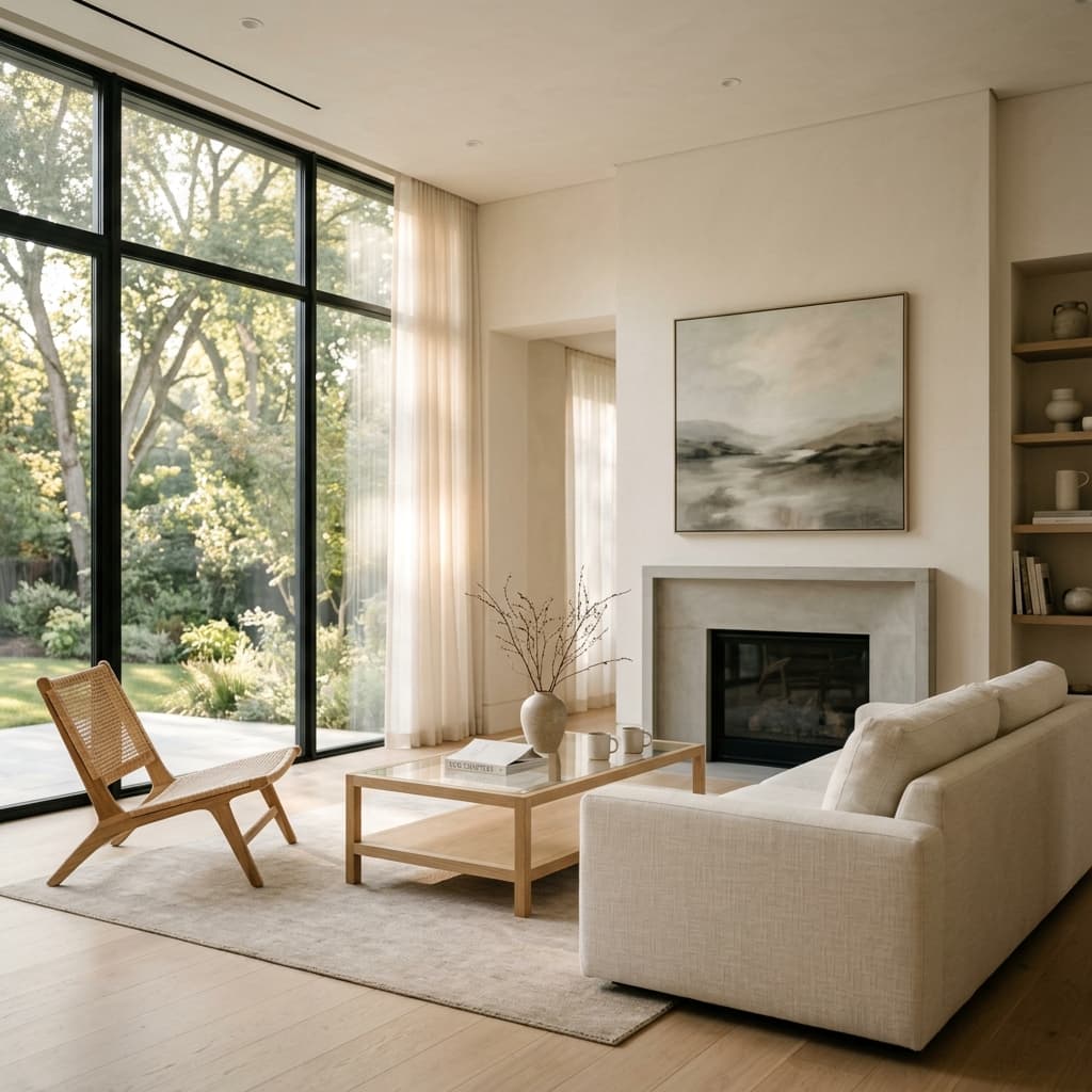 Clean minimalist living room
